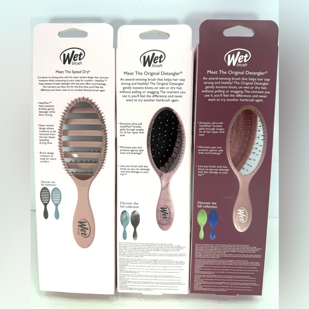NEW - Wet Brush Pink Hair Detanglers And Speed Dry Set of Three - Picture 2 of 2
